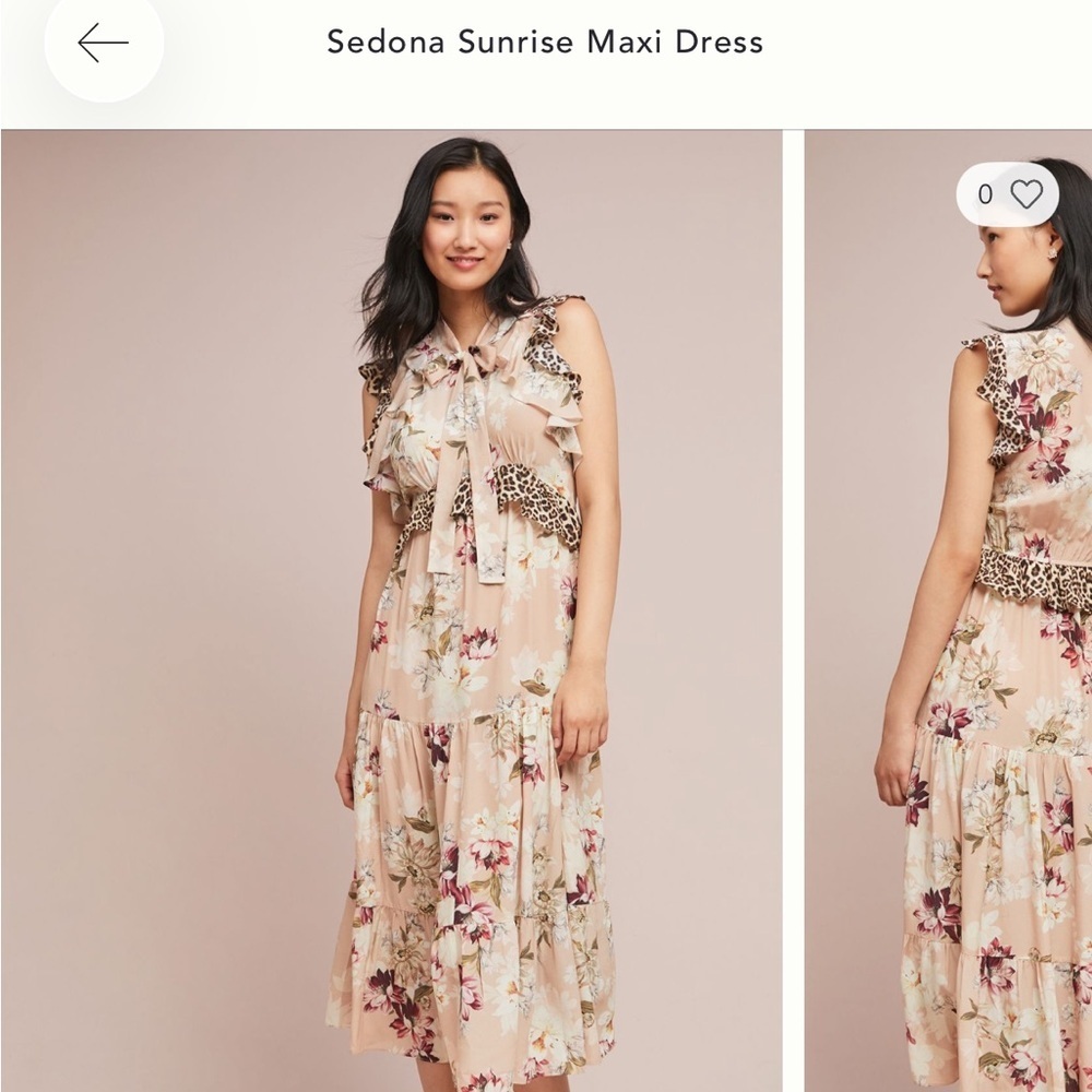 Anthropologie Kachel Sedona Sunrise Floral Silk Midi Dress Size 4 - Picture 3 of 8